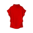 thumbnail image 1 of Frontwalk Womens Summer Tops Crew Neck T-shirt Short Sleeve T Shirt Ladies Baggy Tee Batwing Red L, 1 of 2