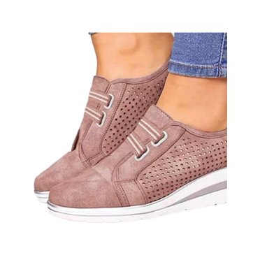 slip on wedges women's shoes