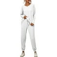 thumbnail image 1 of Frontwork 2 Piece Plus Size Outfits Casual Sweatsuits Pants Set Love Print Jogging Workout Tracksuit Sets Winter Loose Activewear Set, 1 of 4