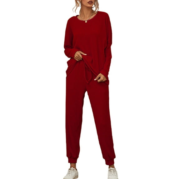 Frontwork 2 Piece Plus Size Outfits Casual Sweatsuits Pants Set Love Print Jogging Workout Tracksuit Sets Winter Loose Activewear Set