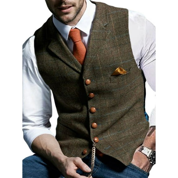 Frontwork Business Suit Vest For Mens Slim Fit Dress Vest Formal Premium Button Down Vest Mens Vest Waistcoat