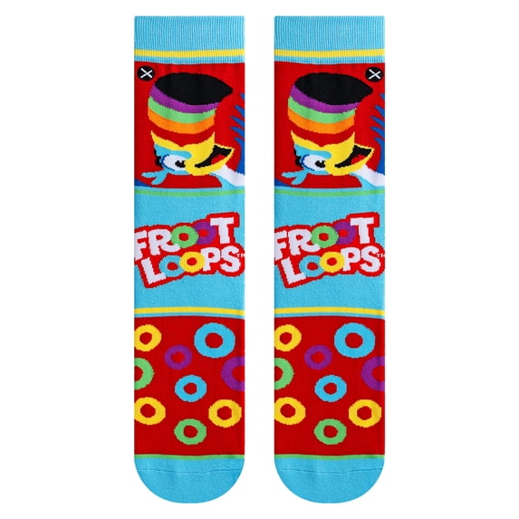 ODD SOX – Froot Loops Toucan Sam Novelty Crew Socks – Size Large – Men’s 8–12 / Women’s 9.5–13.5 –