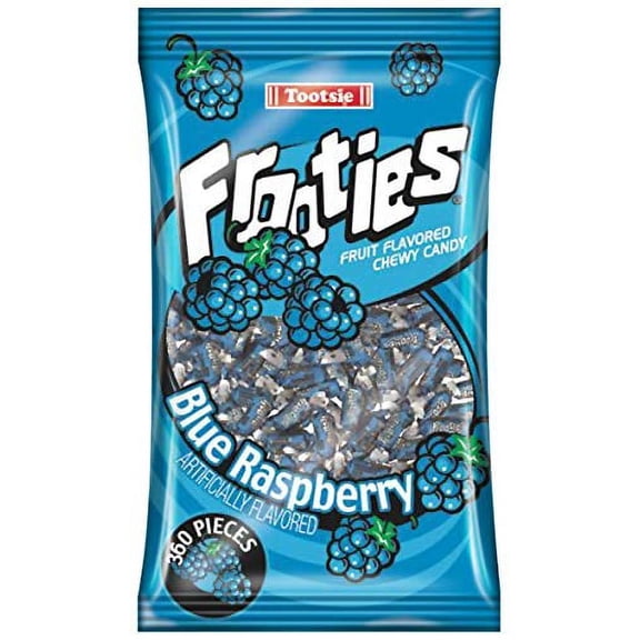Frootie Blue Raspberry Frooties - Tootsie Roll Chewy Candy - 360 PieceCount, 38.8 oz Bag, Blue Raspberry, 360Count (Pack of 12)