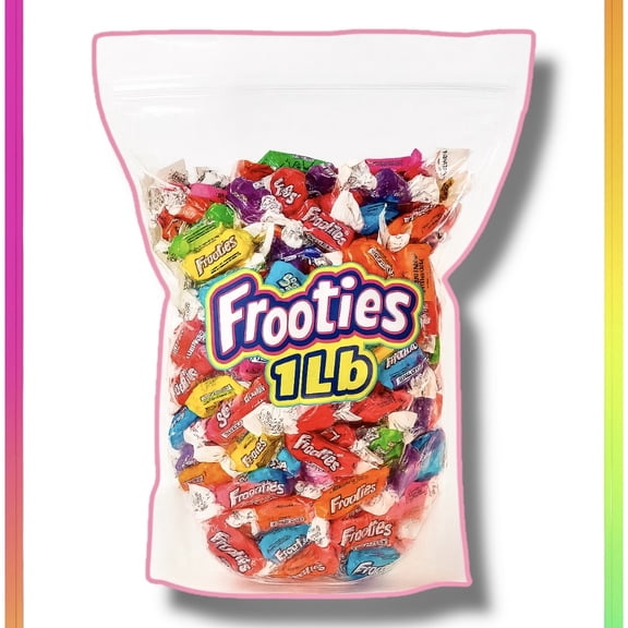 Frooties Assorted Fruit Chews 1 Pound Bulk Candy Bag Soft & Chewy Fruity Candy Mix Great for Parties, Pinatas Christmas gifts stocking stuffers