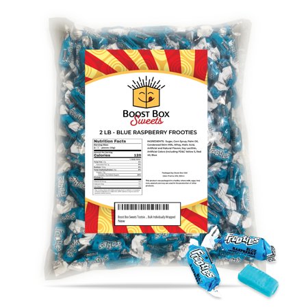 Frooties Blue Raspberry  Individually Wrapped Bulk Chewy Tootsie Roll Candy (2 Pound)