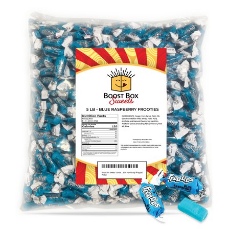 Frooties Blue Raspberry  Individually Wrapped Bulk Chewy Tootsie Roll Candy (5 Pound)