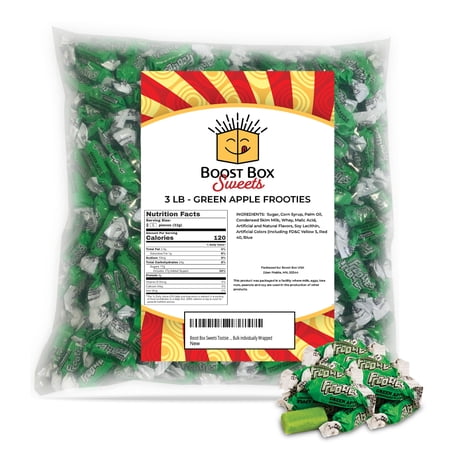 Frooties Green Apple Individually Wrapped Bulk Chewy Tootsie Roll Candy (3 Pound)