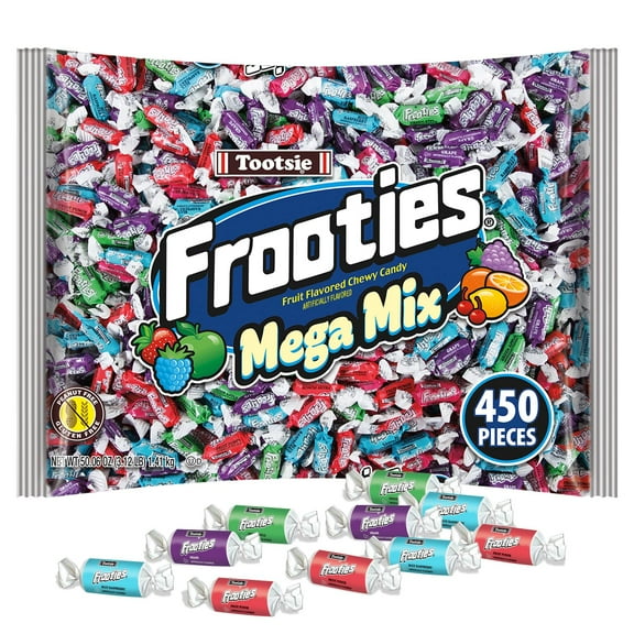Frooties Mega Mix - 450 Pieces Assorted Fruit Flavor Chewy Candy - Over 3 lb. Bag of Bulk Treats - 50.06 oz