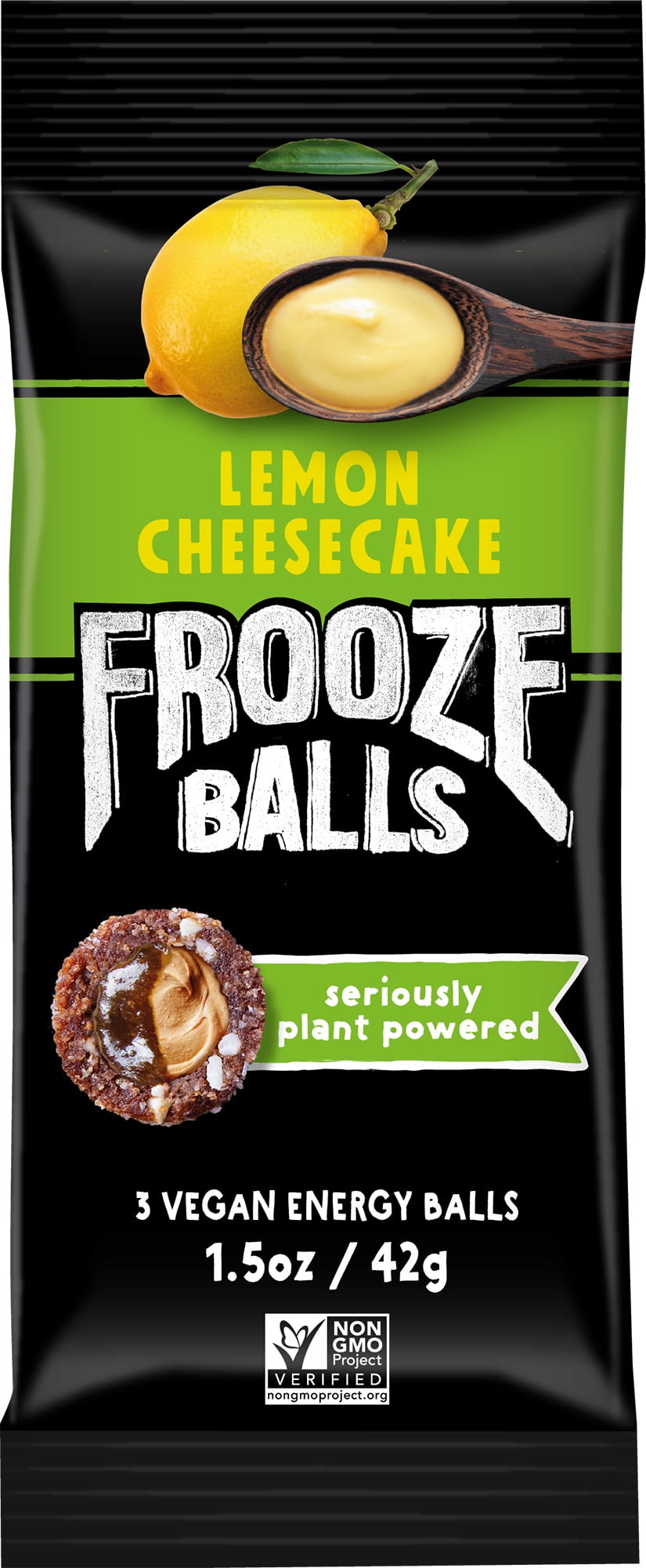Frooze Balls Lemon Cheesecake, Vegan Protein Snacks, 1.5oz, 3 Balls