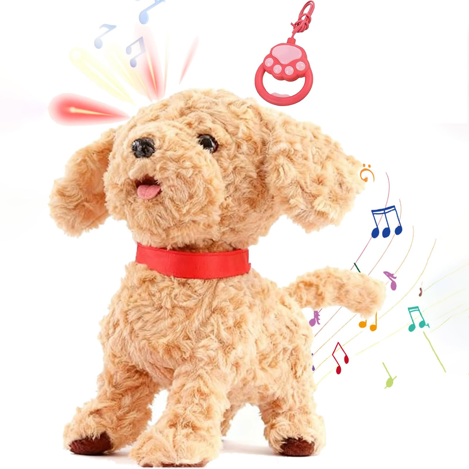 Froplay Dog, Froplay Robot Chien avec Langue À Coller Et À Lécher, Laisse Télécommande, Alimenté par Batterie, pour Garçons Filles Anniversaire Noël Pâques Jouer À la Maison