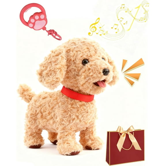 Froplay Dog Official Froplay Robot Dog, with Touch Sensing, Voice Mimic, Lifelike Sounds, Tongue & Licking Motion, Leash Remote, Soft Fur Battery Powered Froplay Dogs