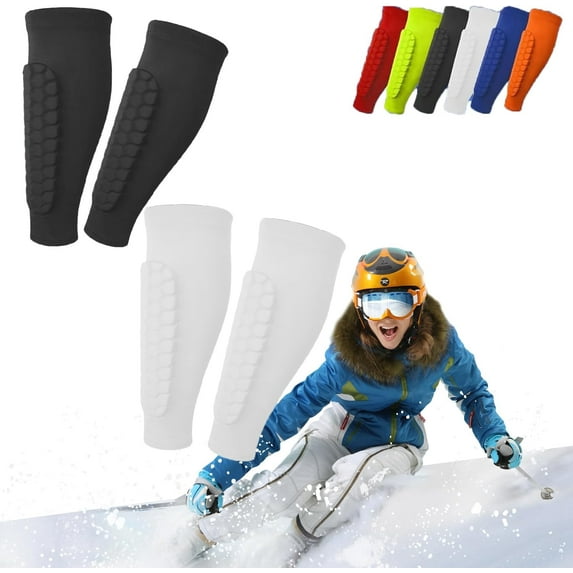 Frost Armours Ski Shields,Shin Defender Shin Guards,Ski Shin Protection with Honeycomb Pads,Long Breathable Elastic Ski Shin Pads,Ski Shin Guards,Ski Shin Pads