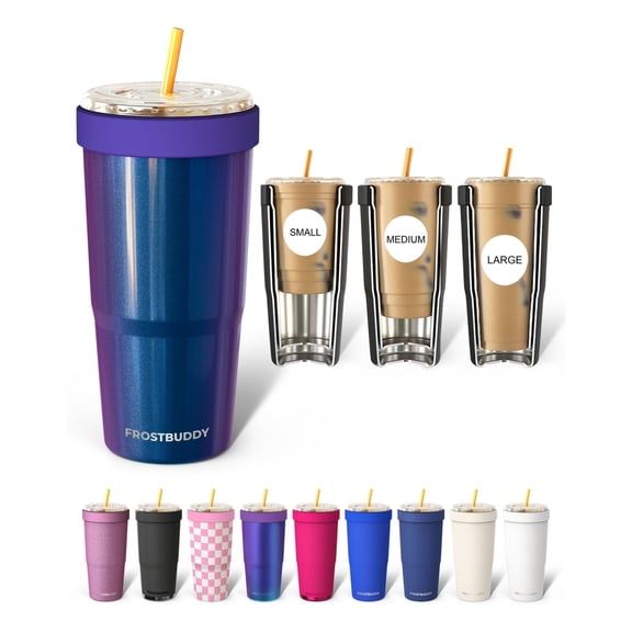 Frost Buddy Togo Buddy 30 oz Stainless Steel Vacuum Insulated Tumbler Coffee Cup  Iced Coffee Cups, Iced Coffee Sleeve, Travel Mug, Thermal Cup for Hot & Cold Drinks, Dunkin Cup(Nebula Glitter)