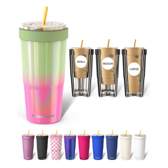 Frost Buddy Togo Buddy 30 oz Stainless Steel Vacuum Insulated Tumbler To Go Coffee Cup  Iced Coffee Sleeve, Travel Mug, Thermal Cup for Hot & Cold Drinks, Dunkin Cup (Strawberry Kiwi)