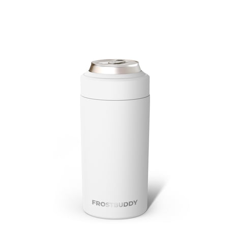 Frost Buddy Universal Can Cooler - Fits all - Stainless Steel Can Cooler for 12 oz & 16 oz Regular or Slim Cans & Bottles - Stainless Steel