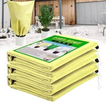 Frost Cloth,Plant Covers Freeze Protection,23.6''×31.5'' Winter Cold Weather Frost Blankets Shrub Jacket with Drawstring Reusable Frost Protection Cloth for Outdoor Plants Fruit Tree Potted - Beige