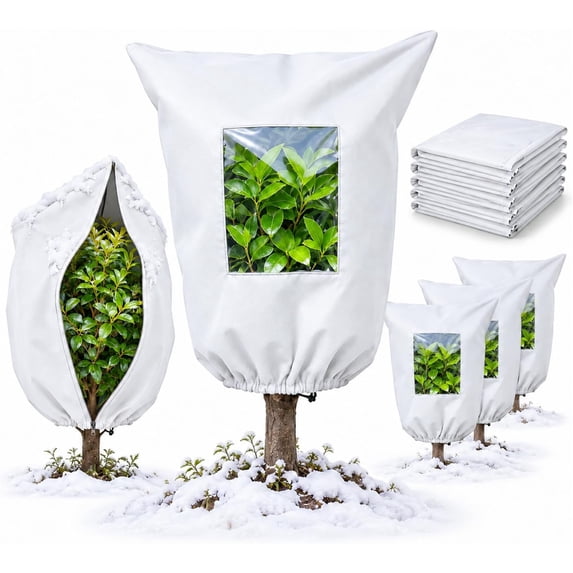 Frost Cloth Plant Freeze Protection with Viewing Window, Zipper ...