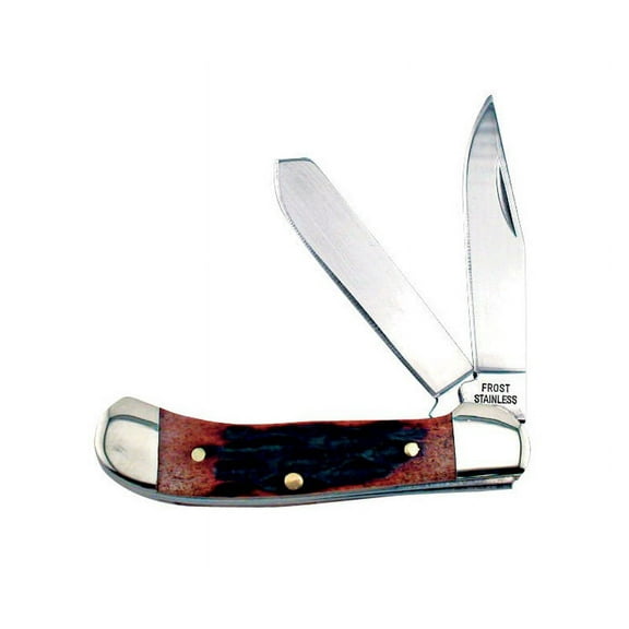 Frost Cutlery 15-191CBB Baby Saddlehorn Pocket Knife, Chestnut, 2-Blade - Quantity 1