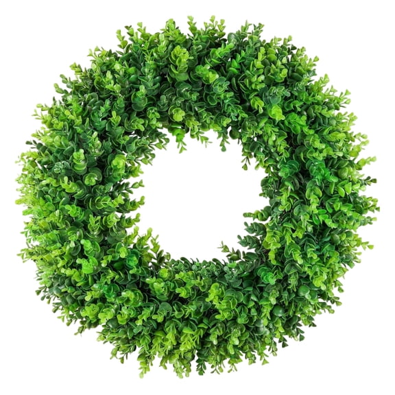 20in Spring Green Vine Wreath – Artificial Frost Grass Circle Decor with Realistic Water Plants & Natural-Looking Floral Ring
