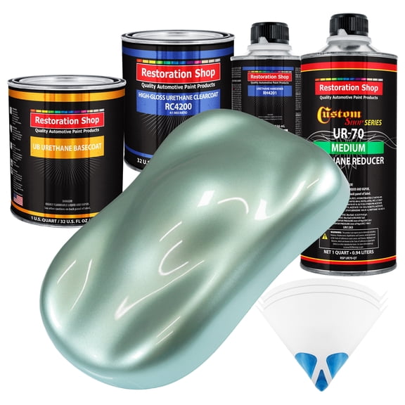 Frost Green Metallic Quart URETHANE BASECOAT CLEARCOAT Car Auto Body Paint Kit
