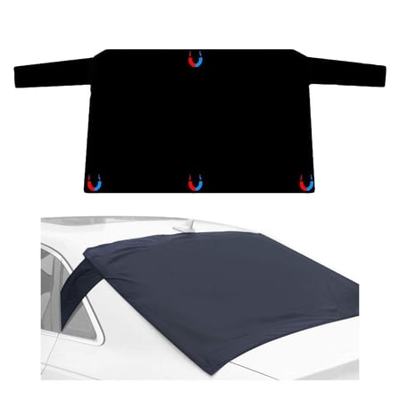 Frost Guard Rear Windshield Cover For Ice And Snow For Cars, SUVs, Trucks, And Vans, Oxford Cloth, Waterproof, UV & Dust Resistant Windshield Protector Covers-Magnetic version 57×35in-black