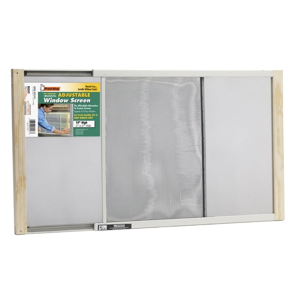 Frost King® 15 Inches High X 21 Inches-37 Inches Wood and Steel Adjustable Window Screen, Alternative to Custon Screens, Adjusts to Fit Most Windows
