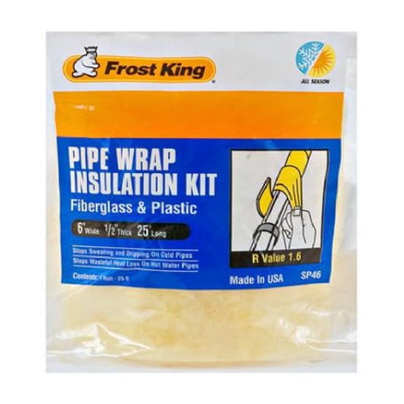 THERMWELL PRODUCTS 6-Inch x 25-Ft. Fiberglass Pipe Wrap Insulation Kit SP46