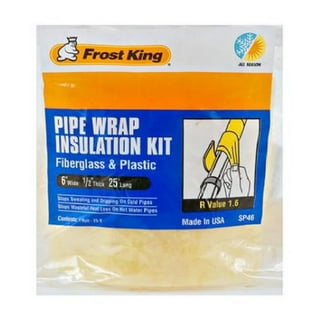 Frost King 6 in. W X 25 ft. L 1.6 Unfaced Fiberglass Pipe Insulation Wrap Roll 12.5 sq ft Frost King 6 in. W X 25 ft. L 1.6 Unfaced Fiberglass Pipe Insulation Wrap Roll 12.5 sq ft