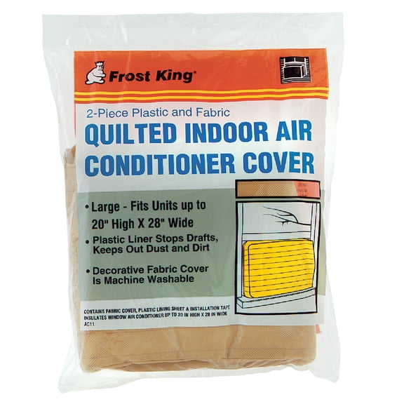Frost King® AC11H Indoor Quilted 2-Piece Standard Air Conditioner Cover, 20" Wide x 28" Long, Beige