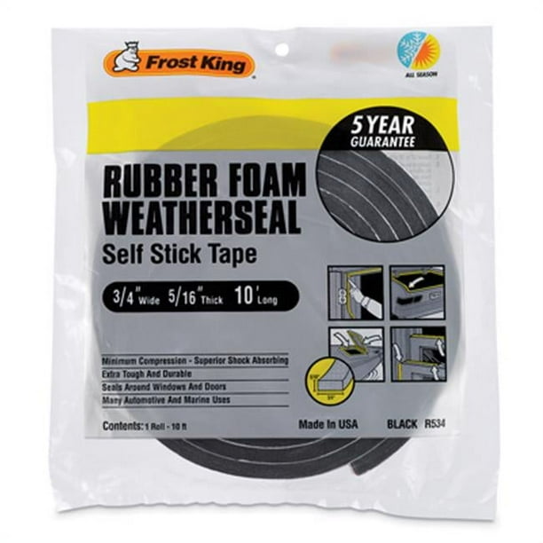 Frost King Available R534H Sponge Rubber Foam Tape 5/16Inch, Black, 3/