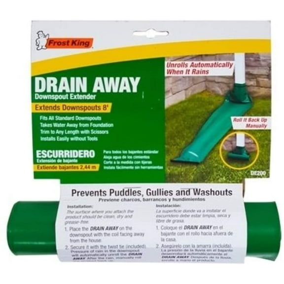Frost King, DE200, Downspout Extender, 8 ft L Extended, Plastic, Green, Sold As Dozen