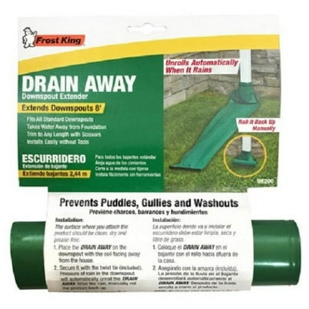 Frost King DE300 12' ft x 7" Green Plastic Flexible Roll Out Downspout Extender - Quantity of 10