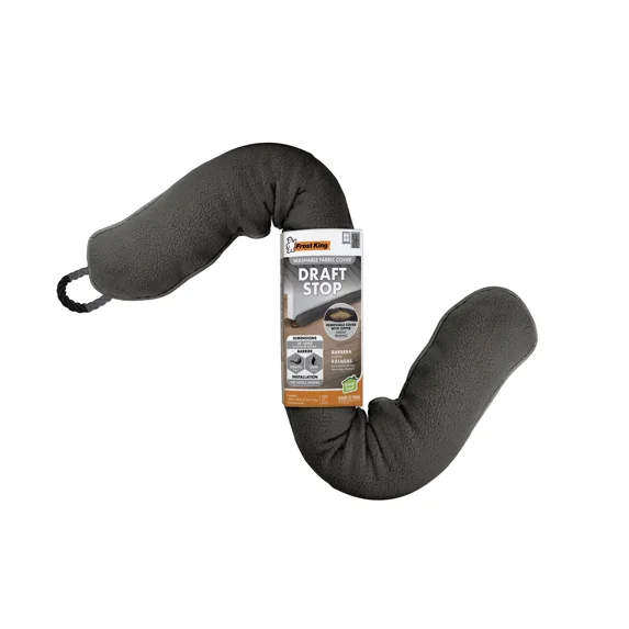 Frost King DS2Z Door or Window Draft Stop Cloth Seal, 3-feet, Gray - Washable with Zippered Cover