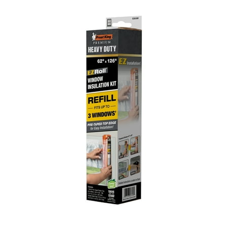 Frost King® EZ833RF EZ Roll Heavy Duty Roll-on Window Shrink Kit Polyolefin Refill, 62" x 126", Enough for 3 Standard Windows