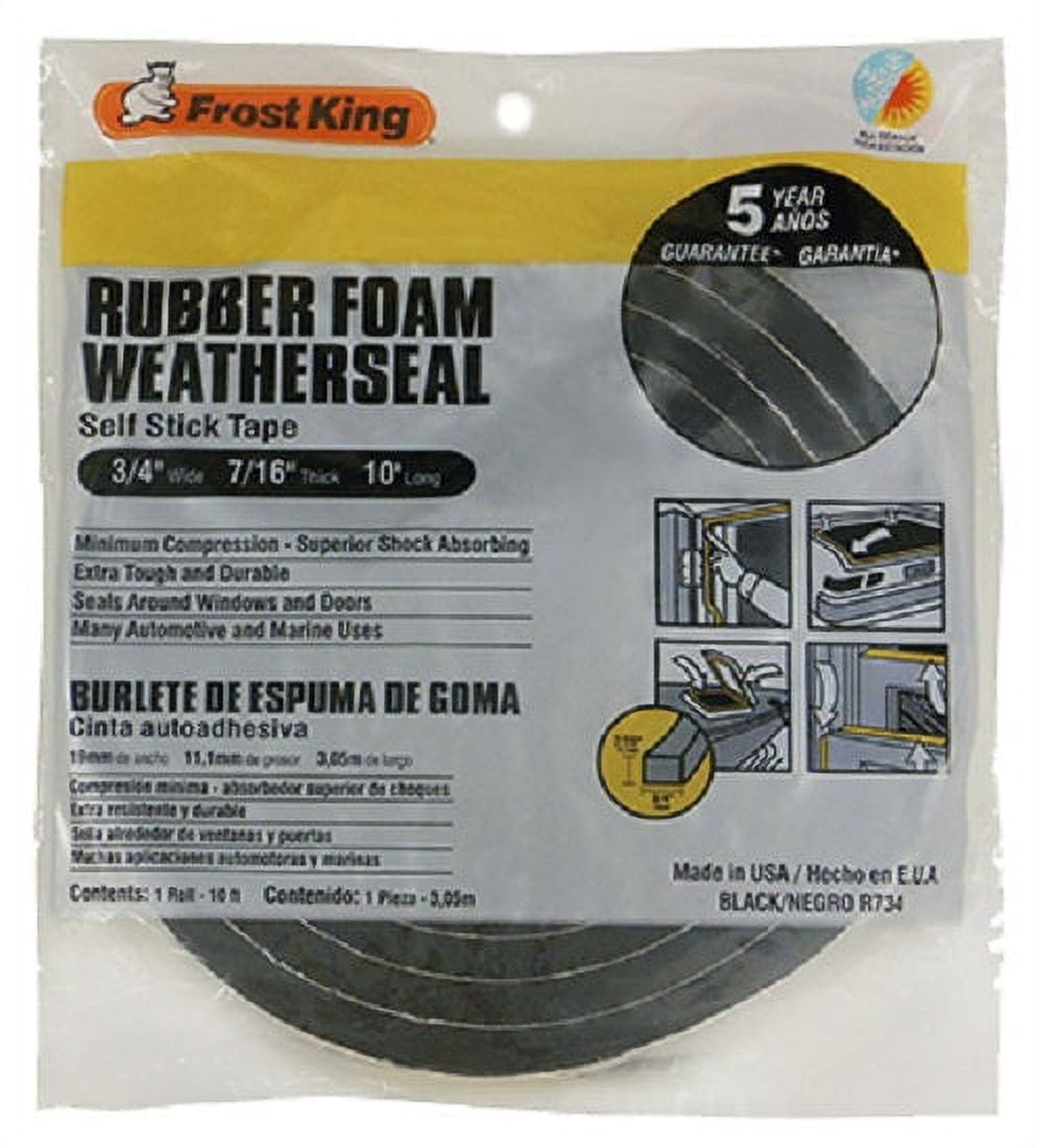 Frost King V442H Vinyl Foam Weatherseal Stick Tape, 0.25 x 0.125 x 17