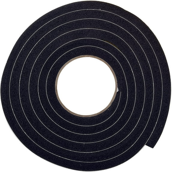 Frost King R738H Self-Stick Foam Rubber Foal Weatherseal, 3/8" W, 7/16" T, 10 ft L, Black