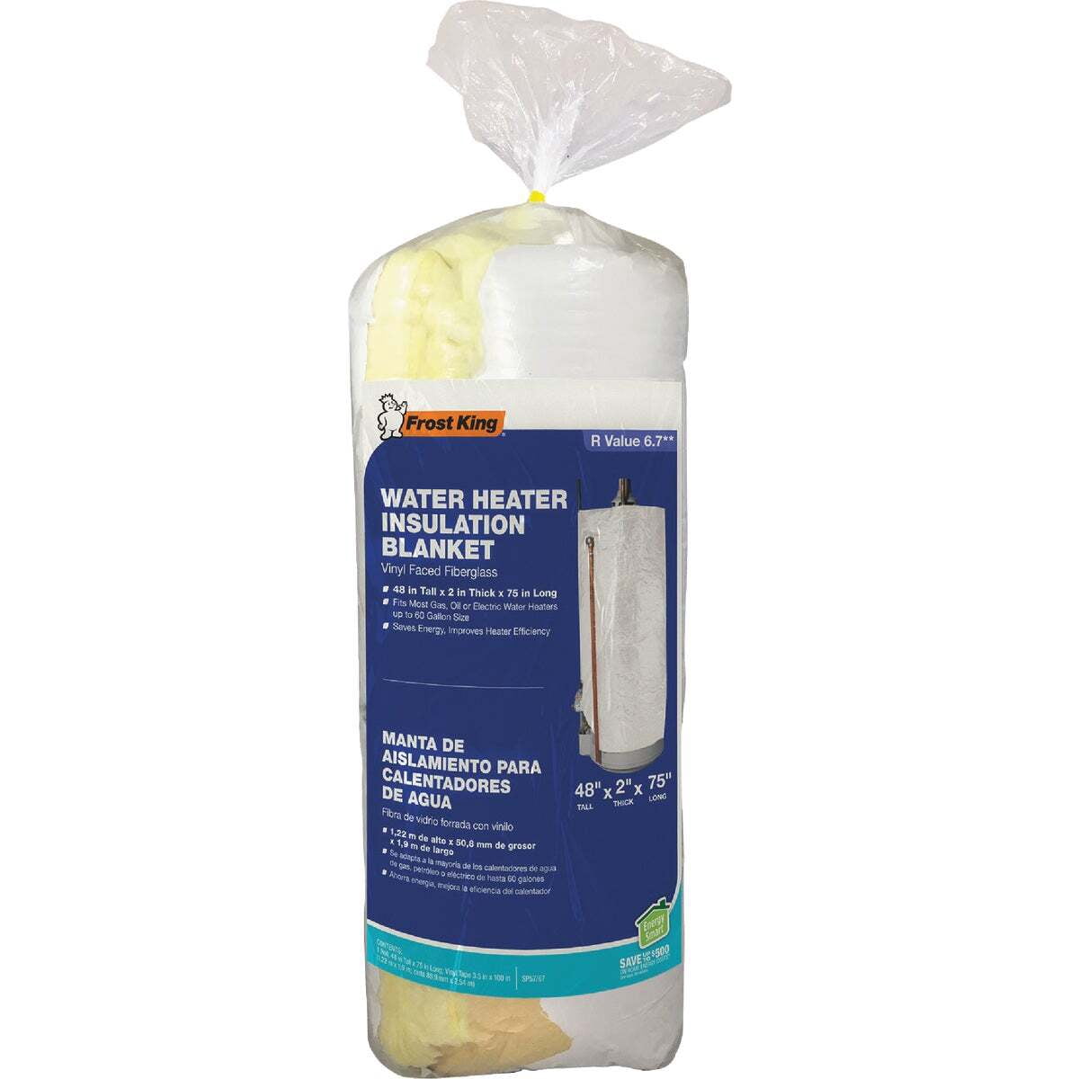 Thermwell Frost King 2 In. Water Heater Insulation Jacket 6.7-R Value SP57/67 — Residential Use, Standard Application