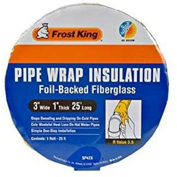 Frost King Fiberglass Pipe Insulation Wrap Sp42x-16 - Vinyl Faced, Insulated - 16 Pack