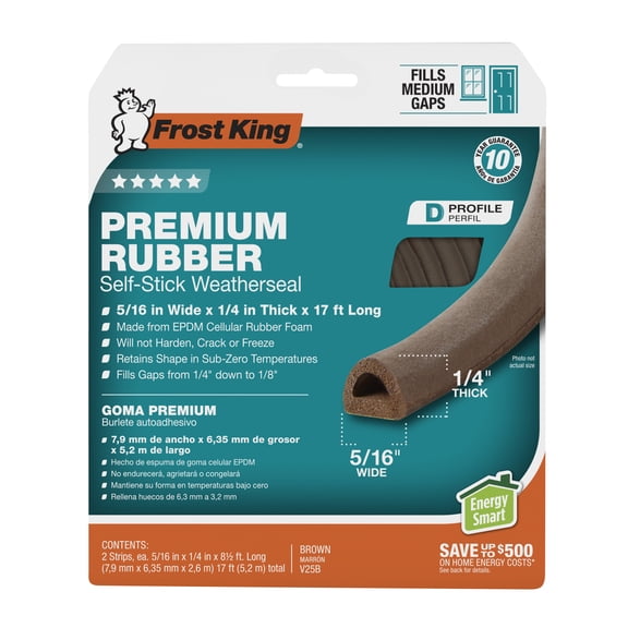 Frost King V25Ba Extreme Rubber Weather-Strip Tape, Brown