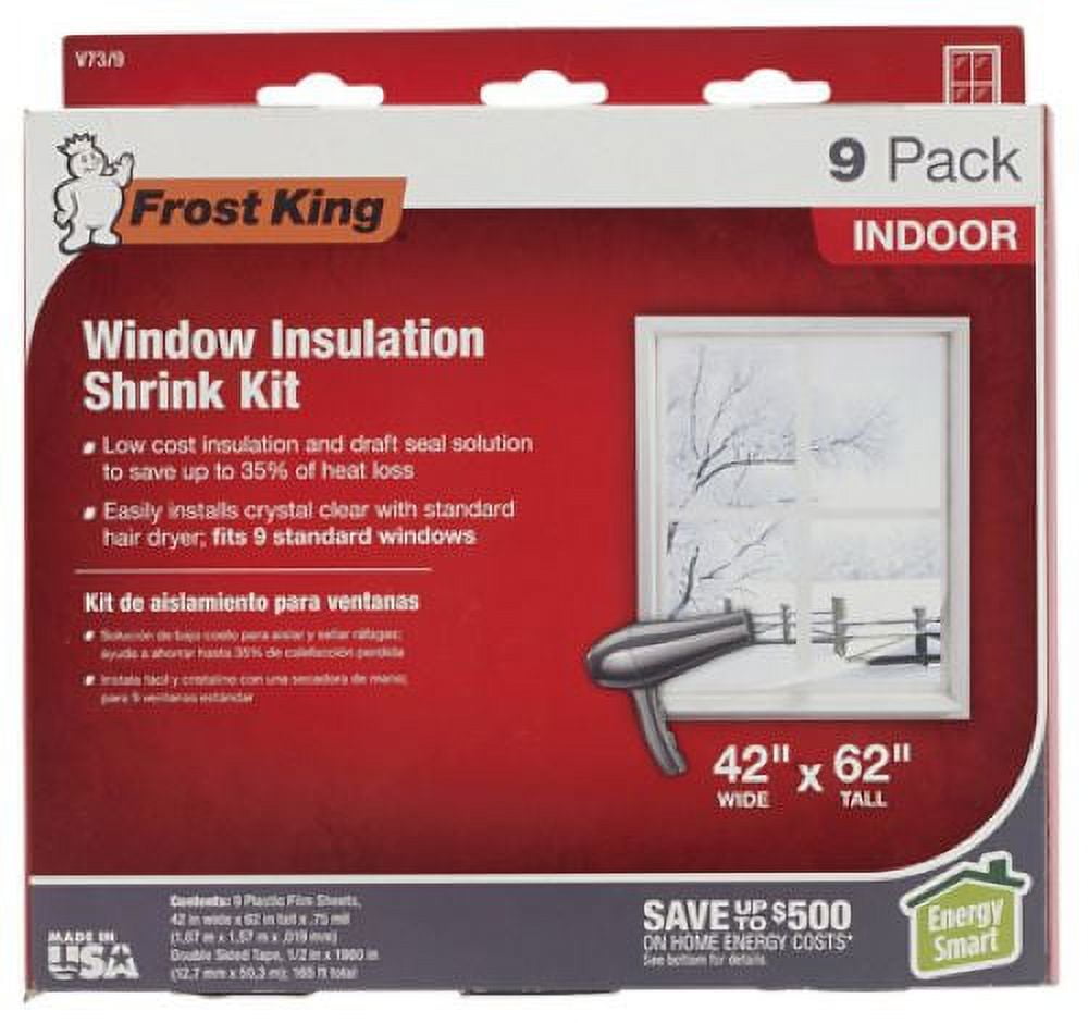 Frost King V73/9H 9-Pack of Indoor 42" x 62" Window Insulation Kit - Quantity of 2