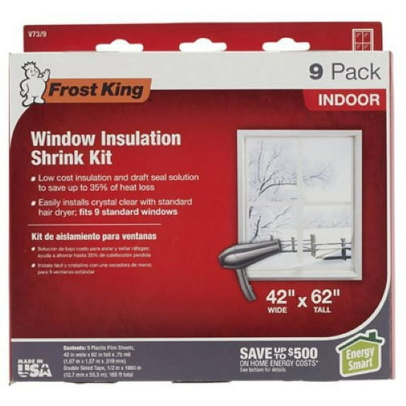 Frost King V73/9H 9-Pack of Indoor 42" x 62" Window Insulation Kit - Quantity of 3