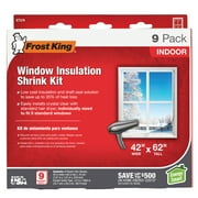 Frost King  42-Inch Wide x 62-Inch Long Plastic Shrink Film Indoor Window Insulator Kit, 9-Pack