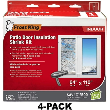 Frost King V76H Shrink Window Kit 84-Inch by 120-Inch, Clear 4-Pack
