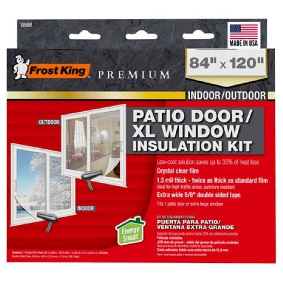 Frost King V86M 84" x 120" Indoor / Outdoor Heavy Duty Patio Door Insulation Kit - Quantity of 8