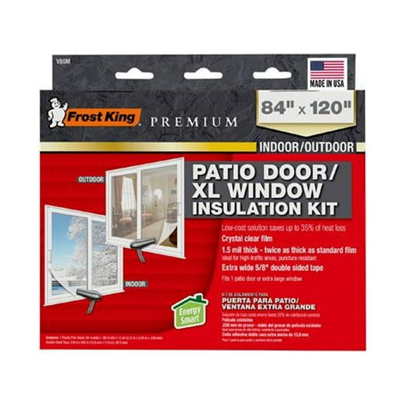 Frost King V86M Patio Door Insulation Kit, Heavy-Duty, 84 x 120 In. - Quantity 10