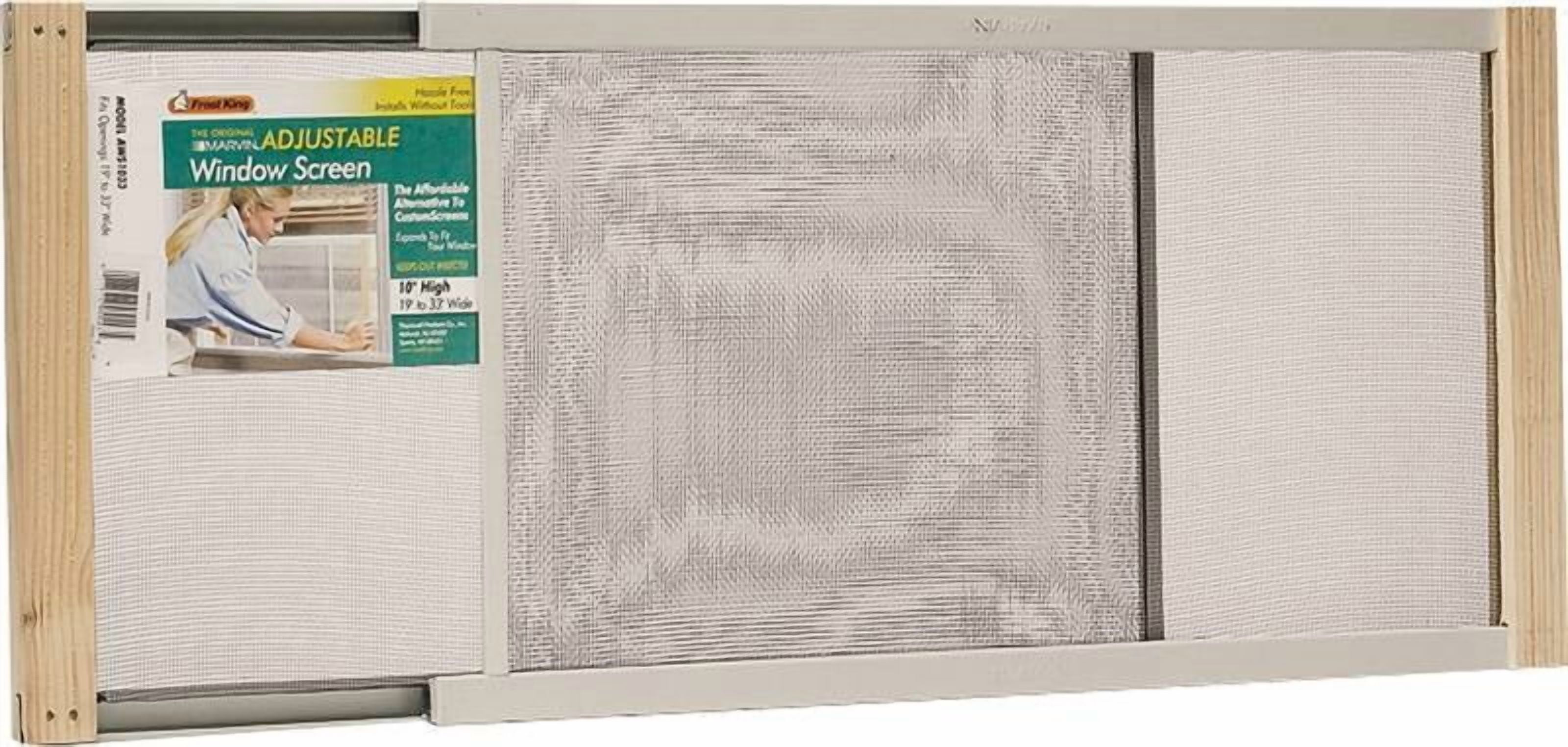 THERMWELL Frost King W.B. Marvin AWS1033 Window Screen, 10 in L, 19 to 33 in W, Aluminum