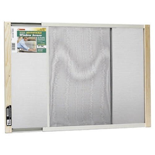 Thermwell Adjustable Window Screen - Metal Frame, Clear, Bright - 18in High x Fits 21-37in Wide