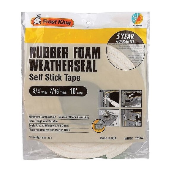 Sponge Rubber Foam Tape,3/4In.x10 ft. R734WA