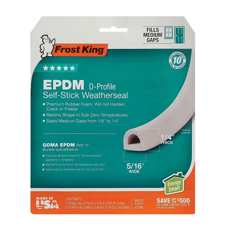 Frost King White EPDM Rubber Foam Weather Seal For Doors and Windows 17