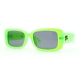 thumbnail image 1 of Frost Neon Glo Mod Fashion Rectangular Clout Plastic Sunglasses Green - Black, 1 of 4